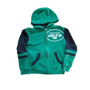 New York Jets Zip Up Hoodie Youth s (see Measurements) Green Fleece NFL‎ Apparal